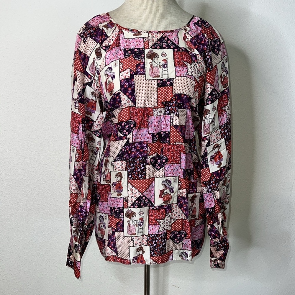 Manoush France Patchwork Pattern Silk Top